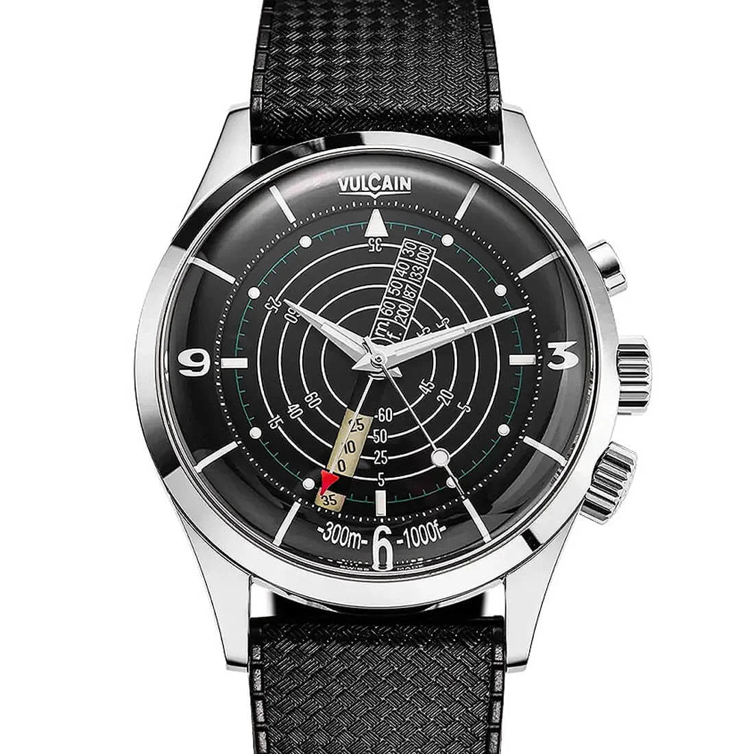 Vulcain Nautical Heritage met handopwinding, zwart, 42 mm