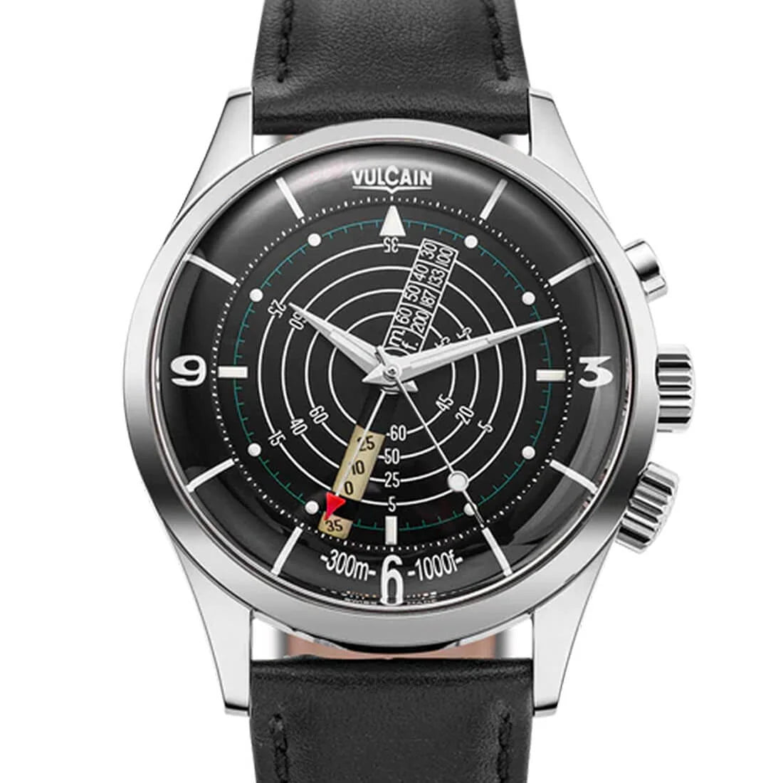 Vulcain Nautical Heritage met handopwinding, zwart/wit, 42 mm