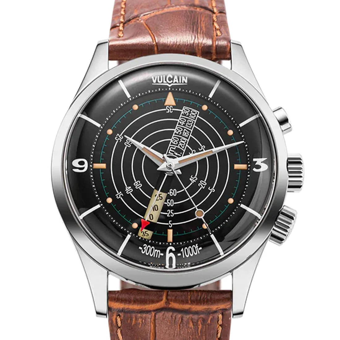 Vulcain Nautical Heritage Manual Winding Black/Brown 42mm
