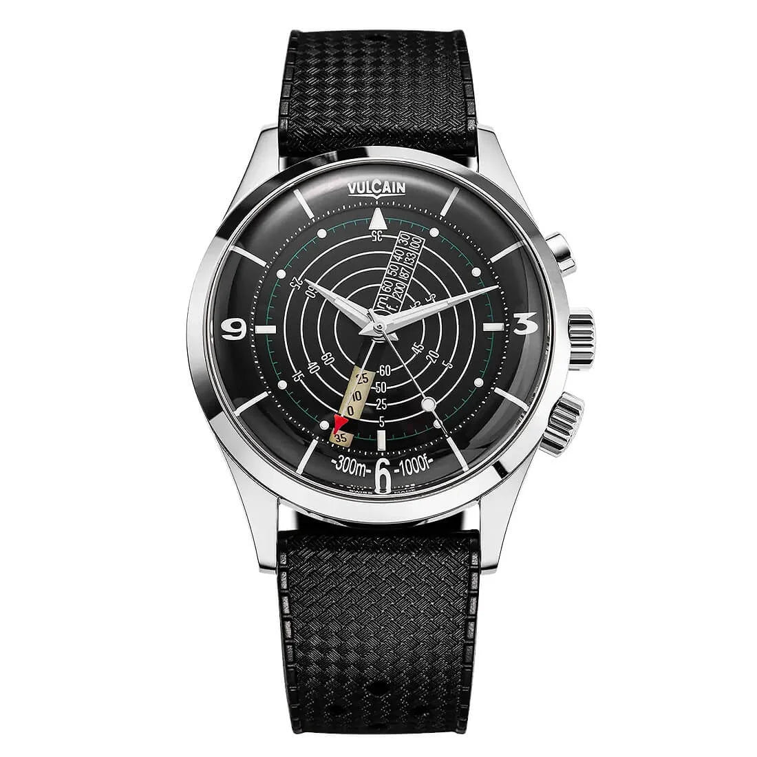 Vulcain Nautical Heritage met handopwinding, zwart, 42 mm