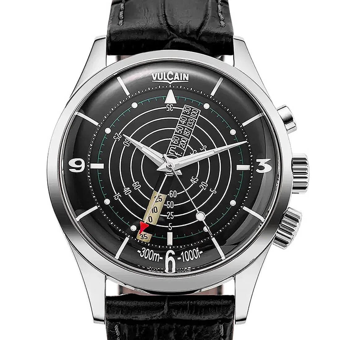 Vulcain Nautical Heritage met handopwinding, zwart, 42 mm