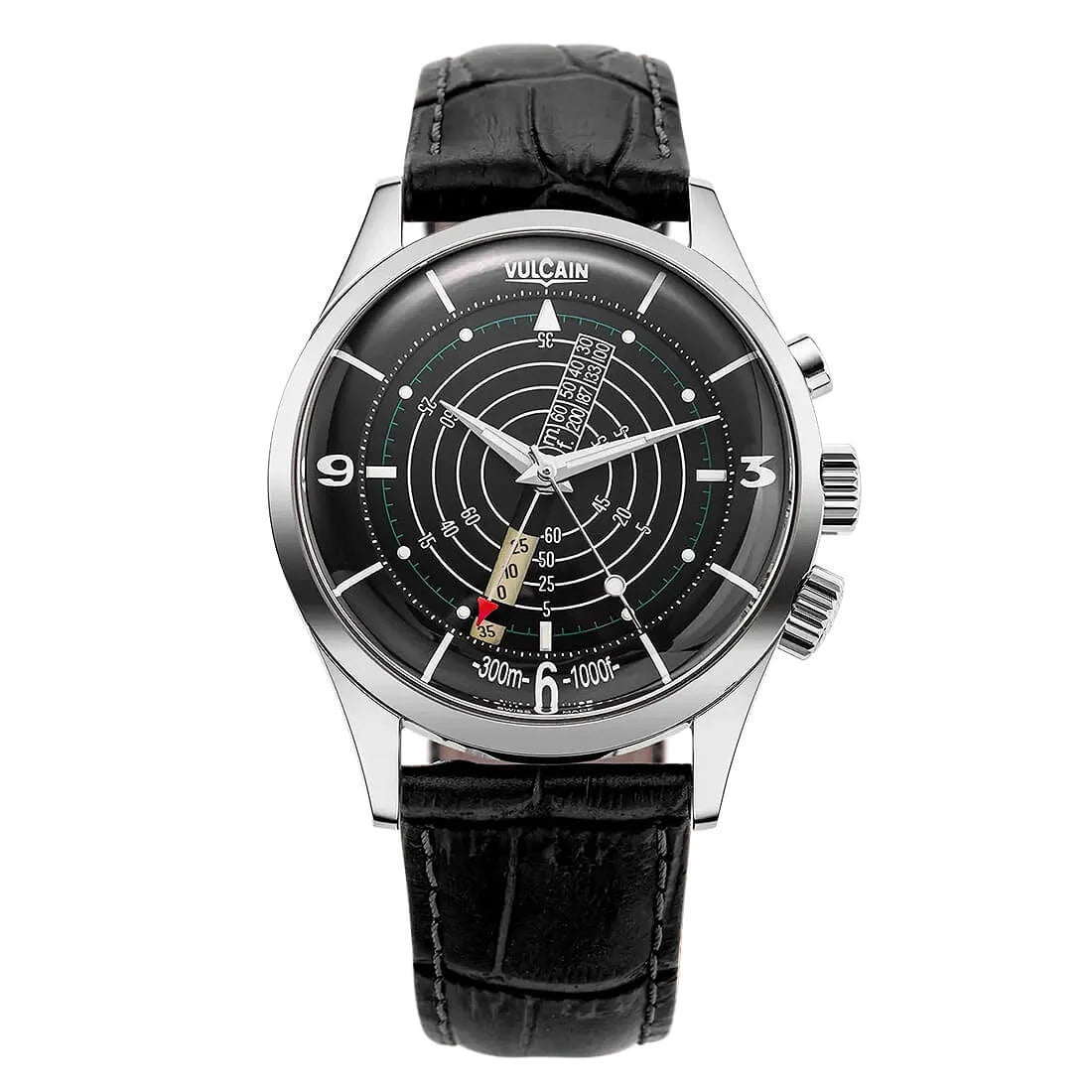 Vulcain Nautical Heritage met handopwinding, zwart, 42 mm