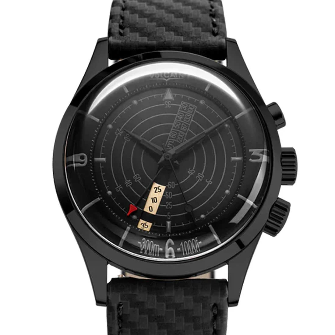 Vulcain Nautical Heritage met handopwinding, zwart, 42 mm