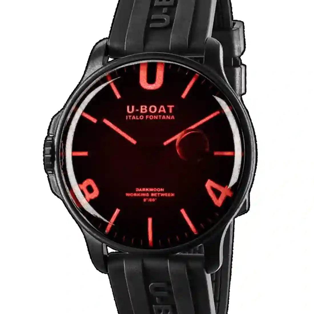 U-Boat Darkmoon RED Quartz Black 44 mm
