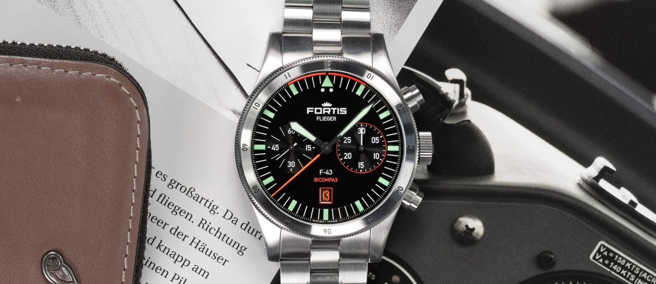 パフィオ Fortis Flieger F-43 Bicompax Chronograph – So familiar and yet fundame