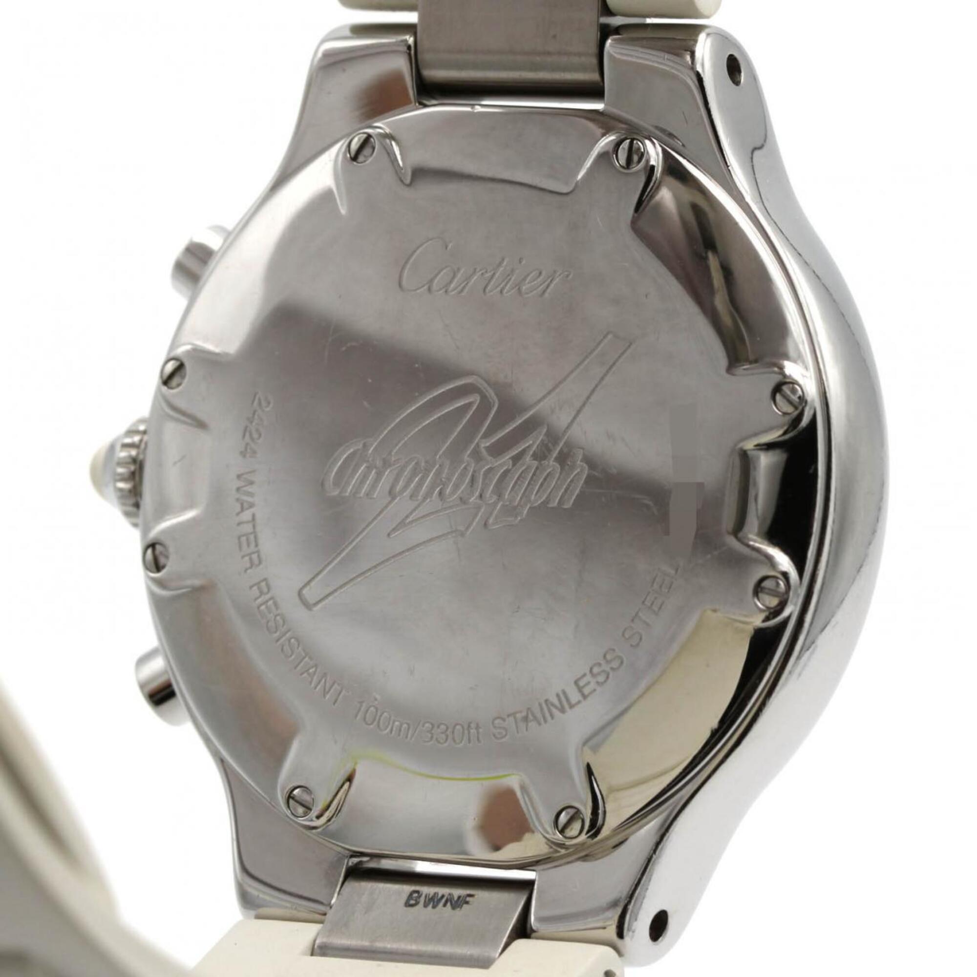 Cartier Chronoscaph LM W10184U2 Silver Dial 38mm Watch