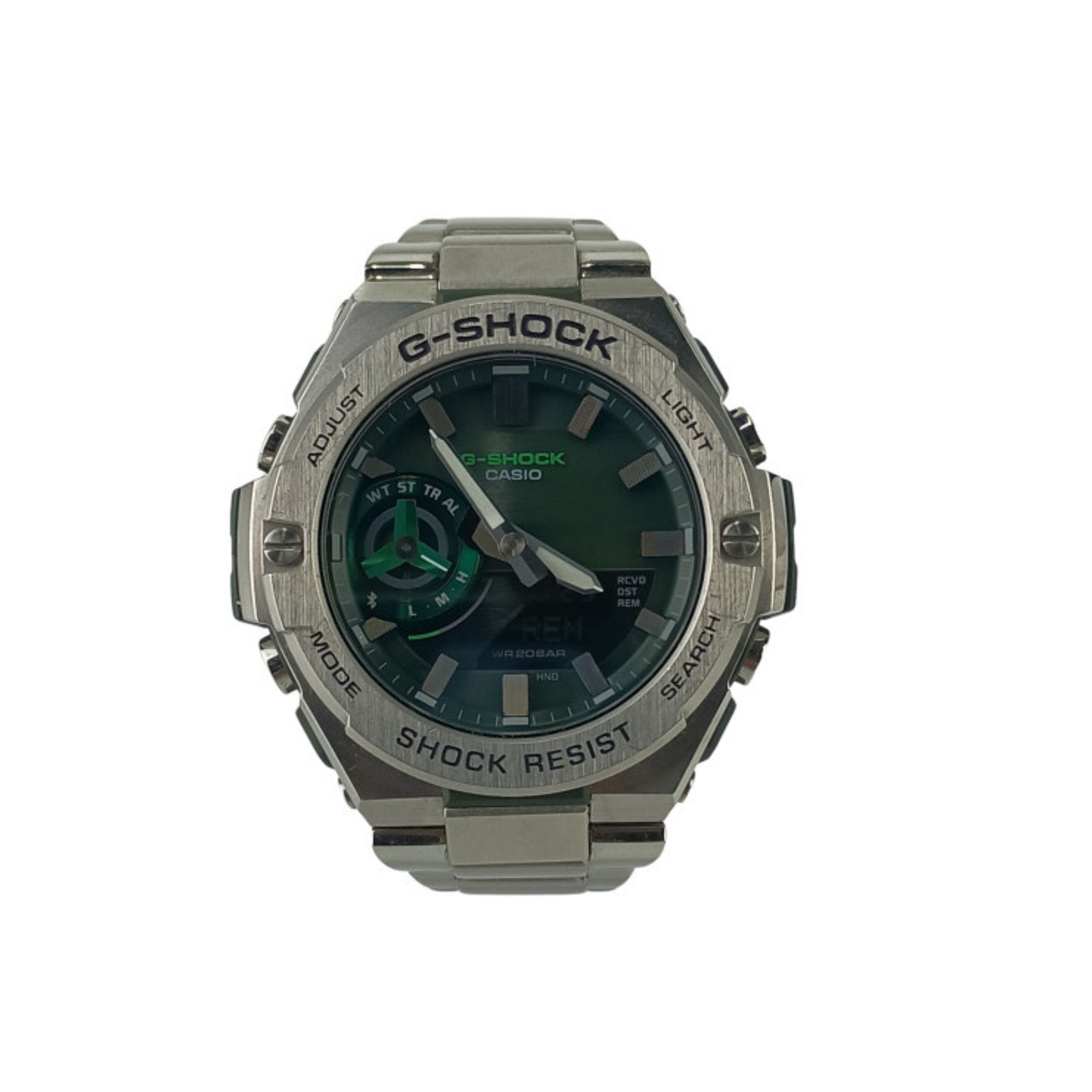 CASIO GSHOCK GSTEEL GSTB500 Series Watch (GSTB500AD3AJF) Khaki Dial Silver Resin/Stainless Steel Men's