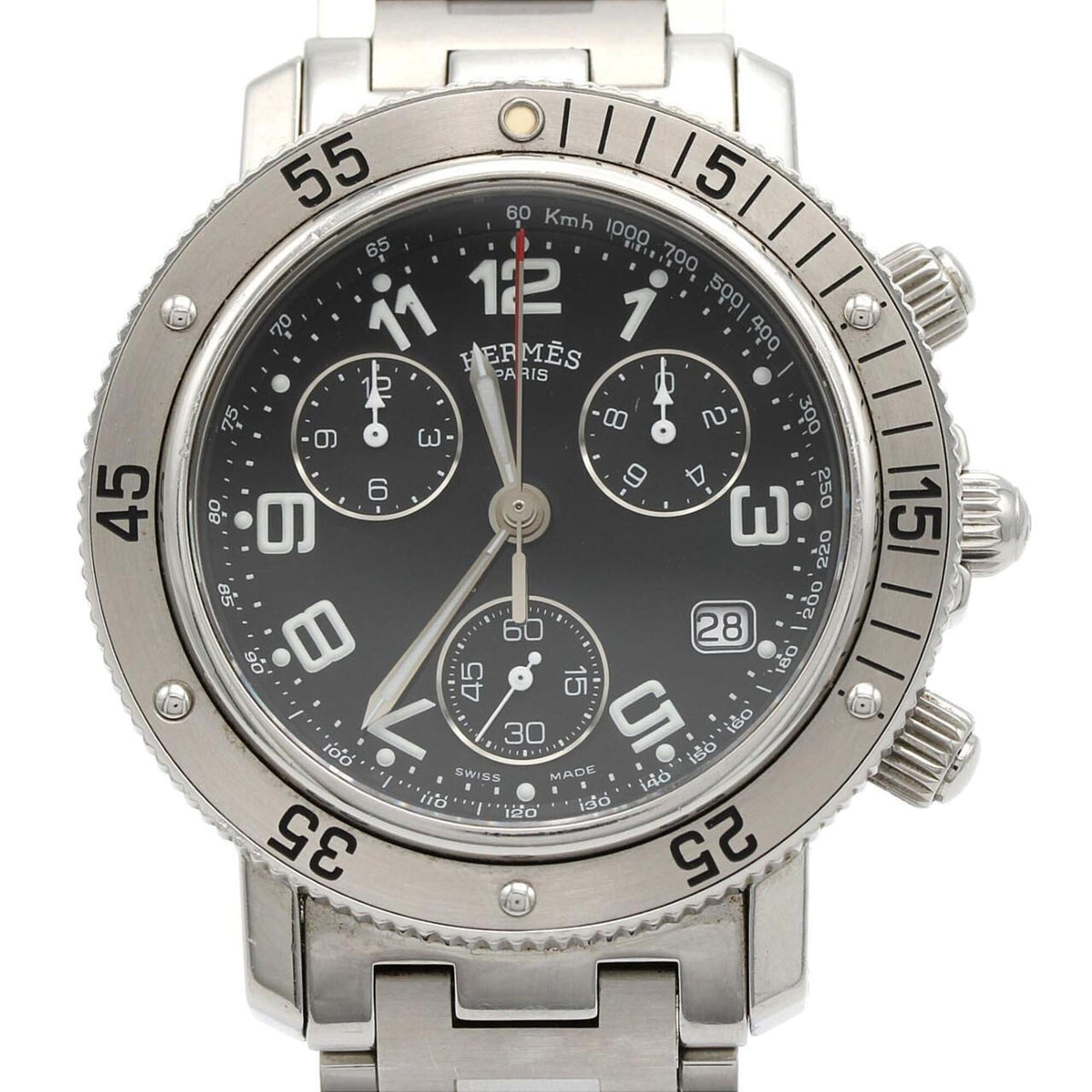 Hermes Clipper Diver Chronograph CL2.910 Black Dial 40mm Watch