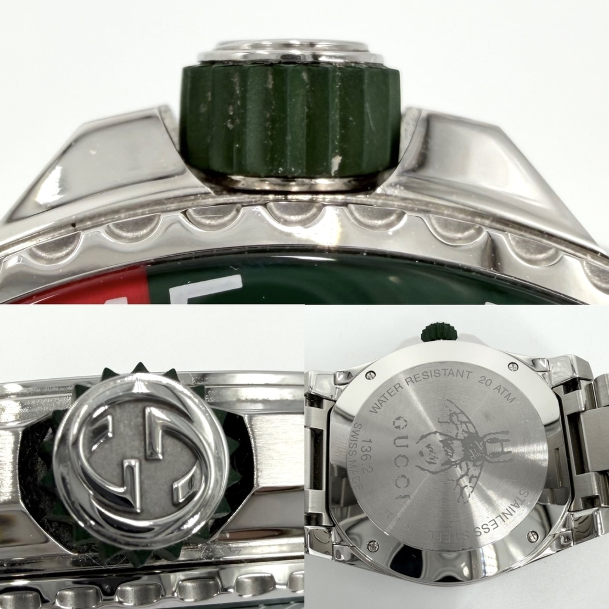 Montre Gucci Date Dive YA136222 Vert cadran 45 mm