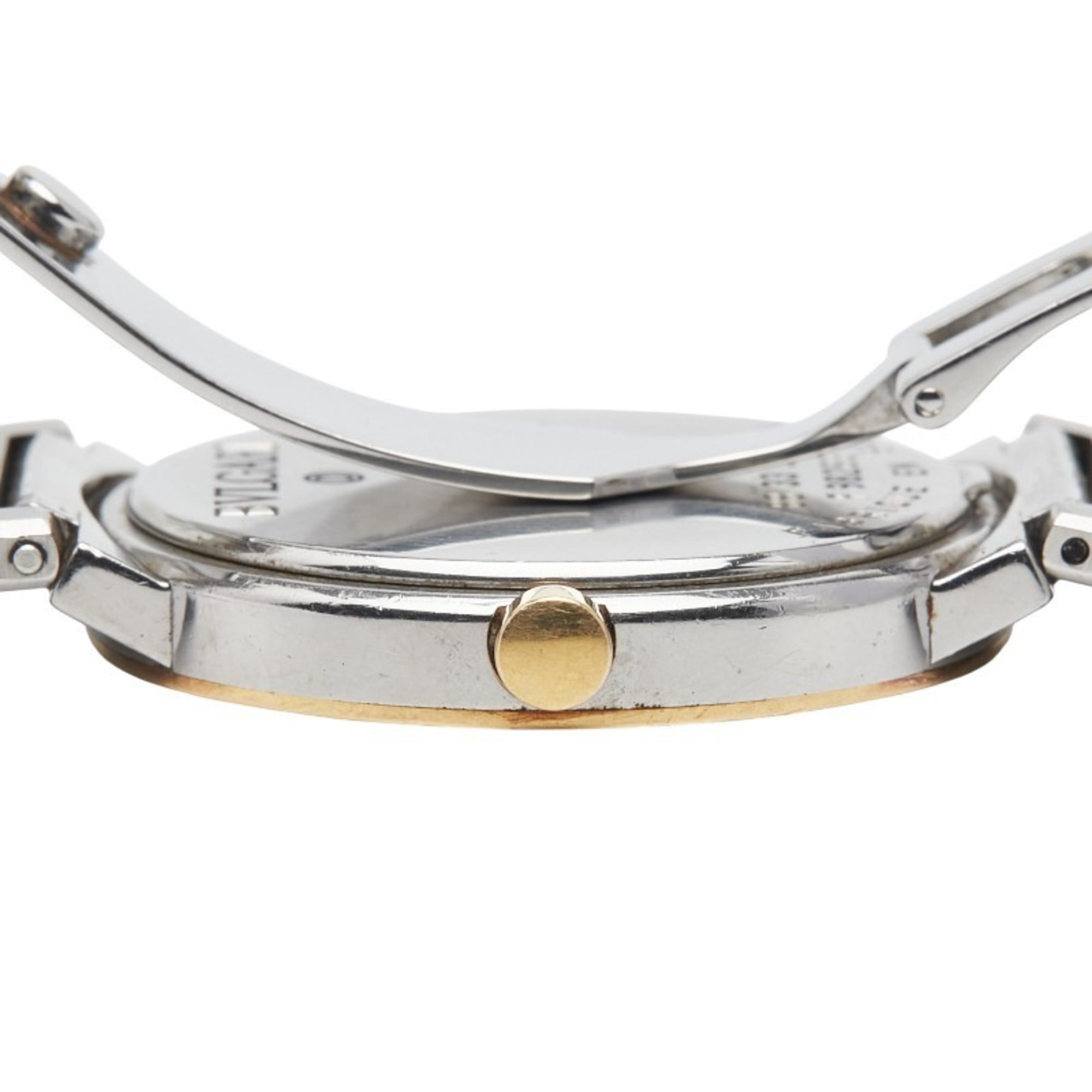 BVLGARI herenhorloge BB33SGD, kwarts, zwarte wijzerplaat, roestvrij staal en geelgoud, tweekleurig
