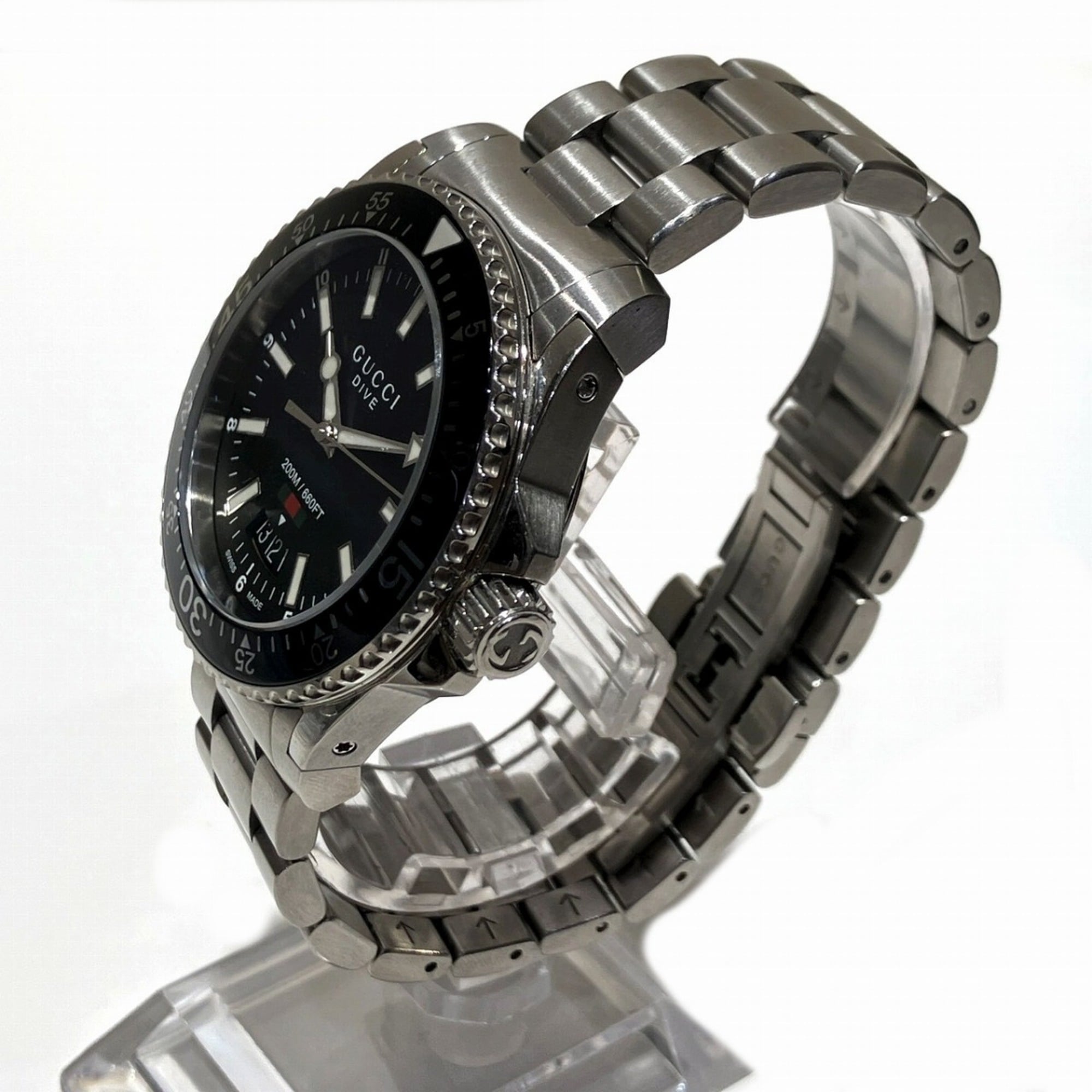 Gucci Dive total weight 154.2g stainless steel automatic movement black dial 136.3