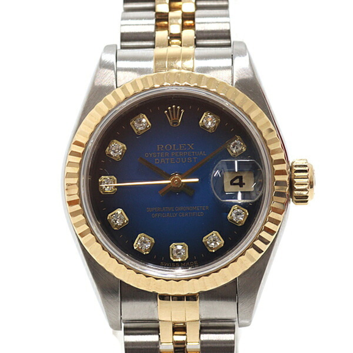 Rolex Datejust 69173G Horloge met blauwe kleurverloopwijzerplaat, 26 mm