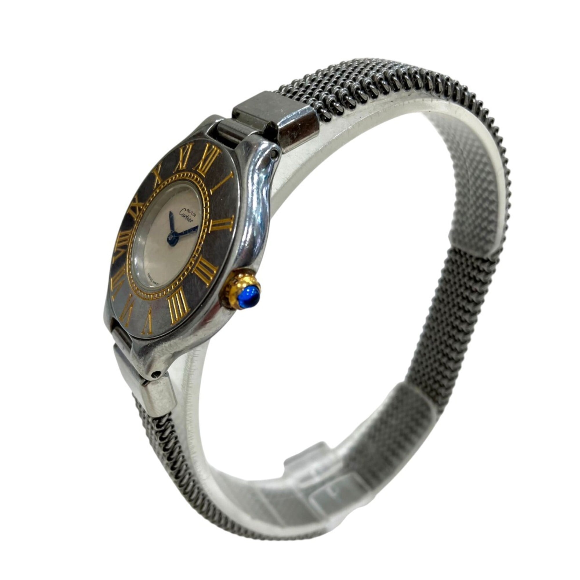 Cartier Must 21 Vingt-et-un SM watch, total weight 32g, stainless steel, quartz movement, white dial.