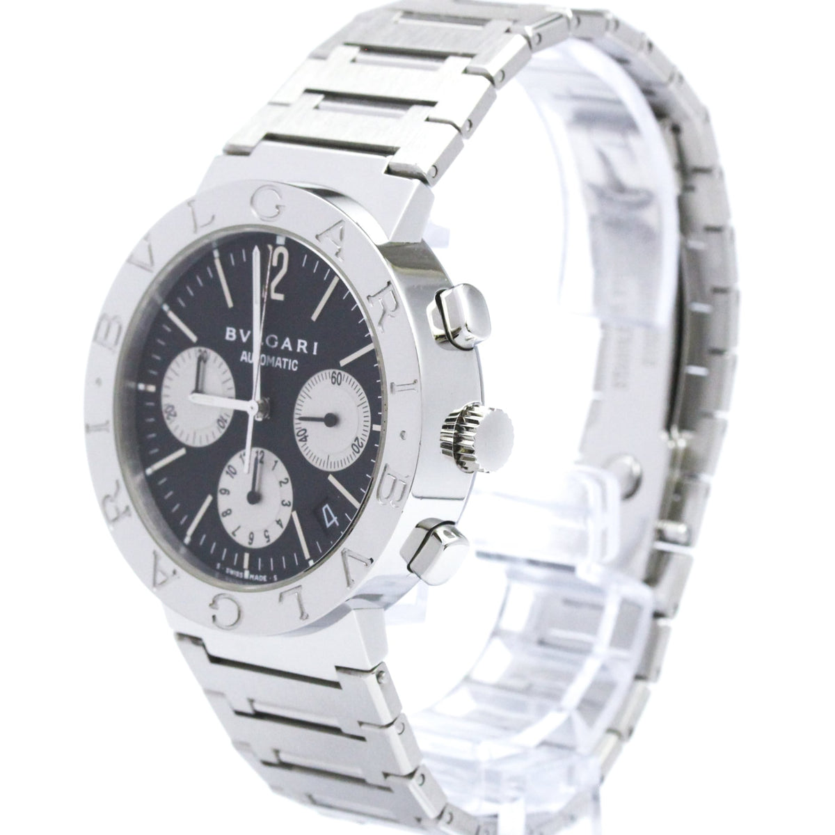 Bvlgari Chronograph BB38SSCH Black Dial 38mm Watch