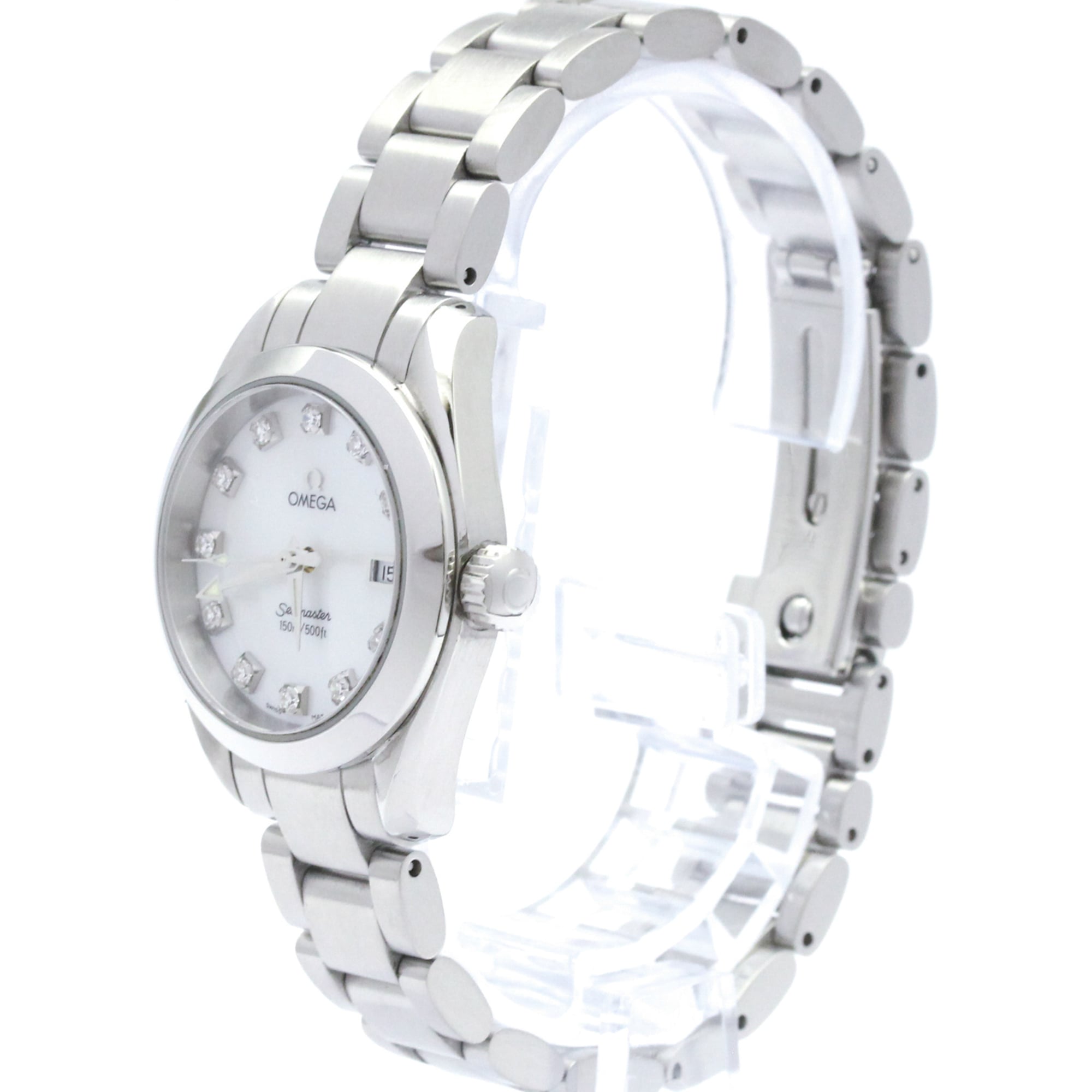OMEGA Seamaster Aqua Terra Diamond MOP Dial Watch 2577.75 Polished