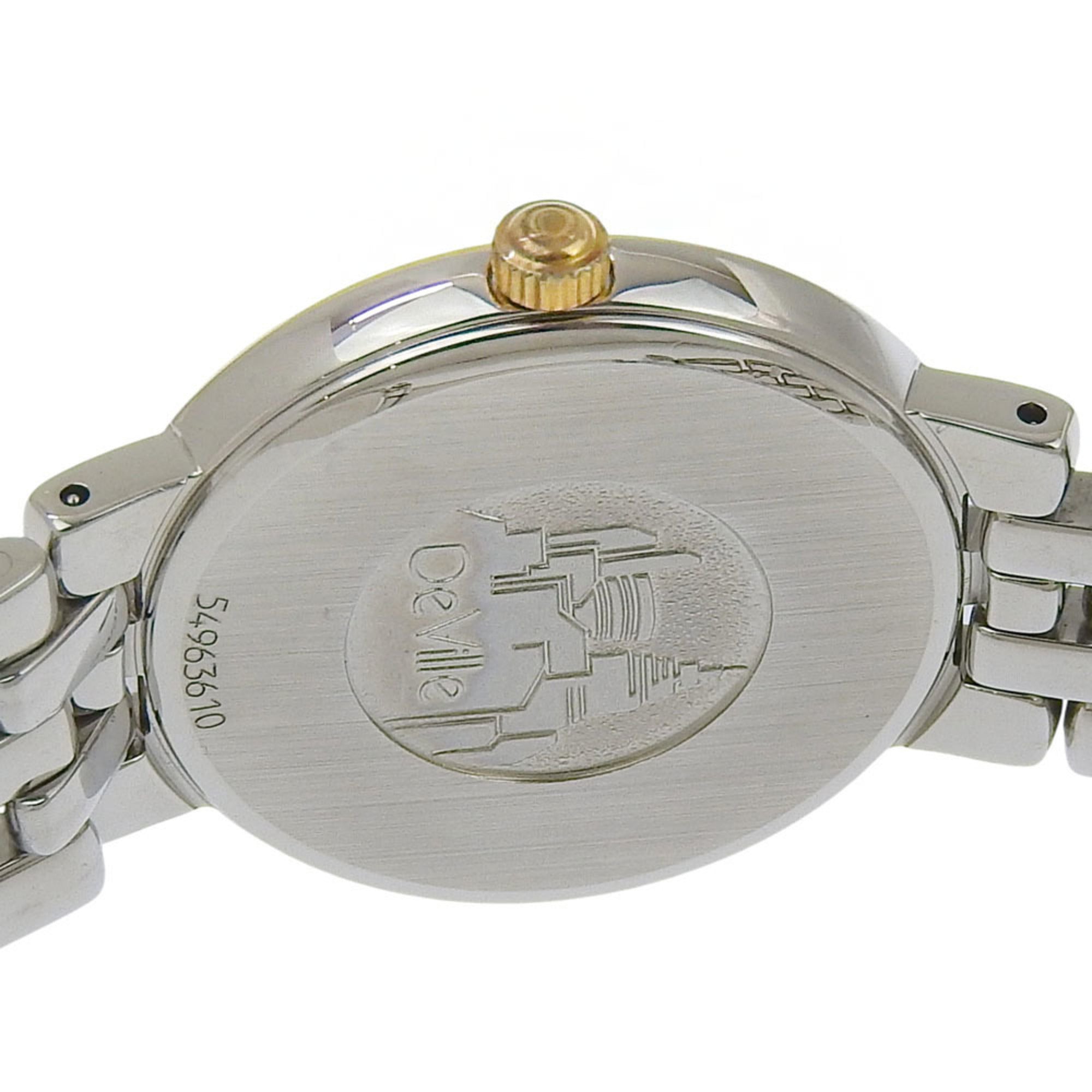 Omega De Ville 7261.83 roestvrijstalen horloge, model uit 1993, quartz, analoog, zwarte wijzerplaat, dameshorloge