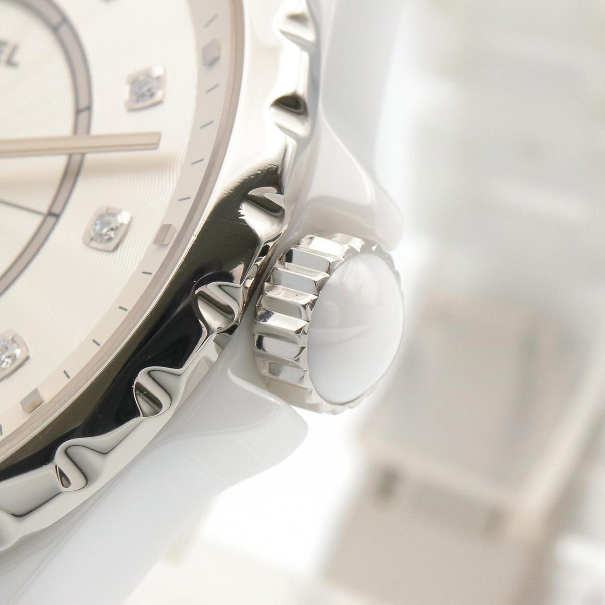 Chanel J12-365 keramisch herenhorloge met diamanten, zilver, H4345