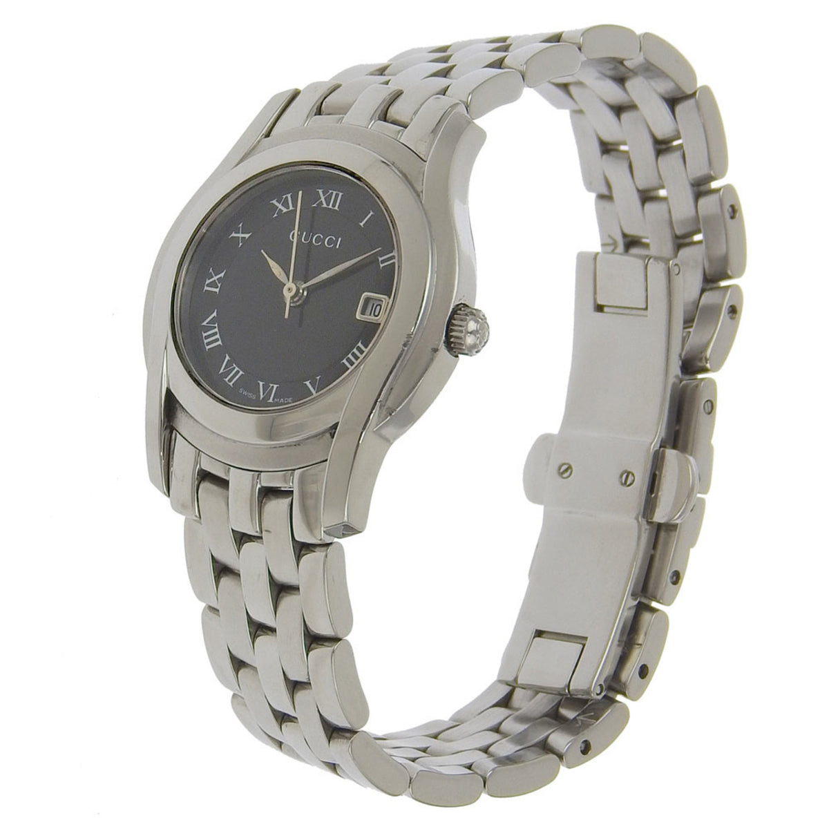 Gucci GUCCI Watch 5500L Stainless Steel Quartz Analog Display Black Dial Women's