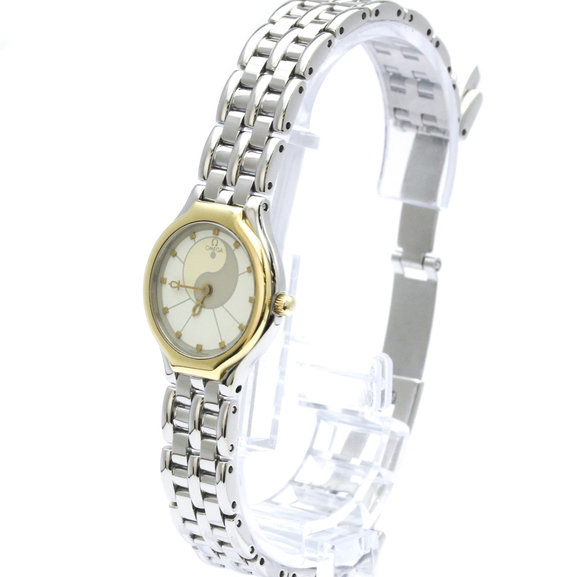 OMEGA De Ville Symbol K18 Gold Stainless Steel Ladies Watch 595.0101