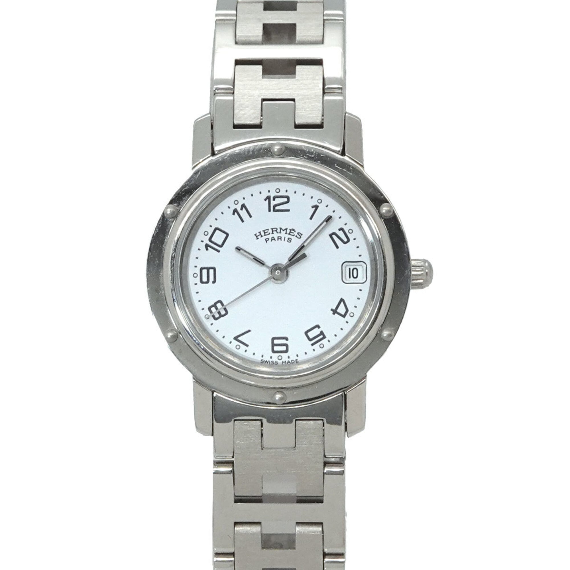 Hermes Clipper CL4 210 Wo Date Display White Quartz