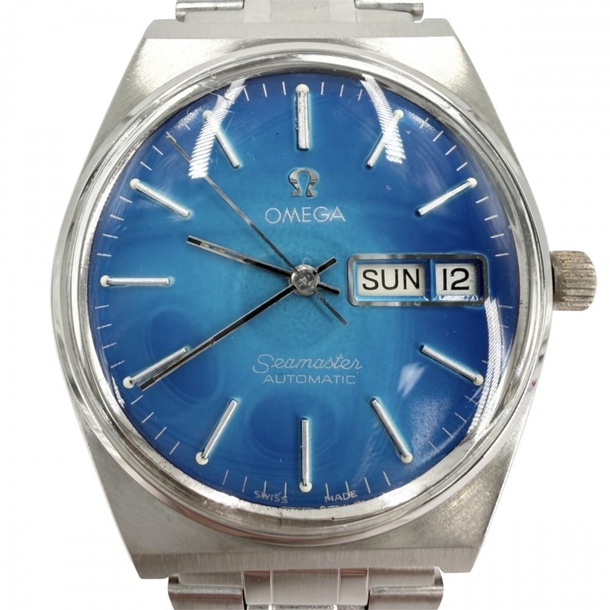 Montre Omega Seamaster Cal. 1022 Day-Date 166021, cadran bleu, 34 mm