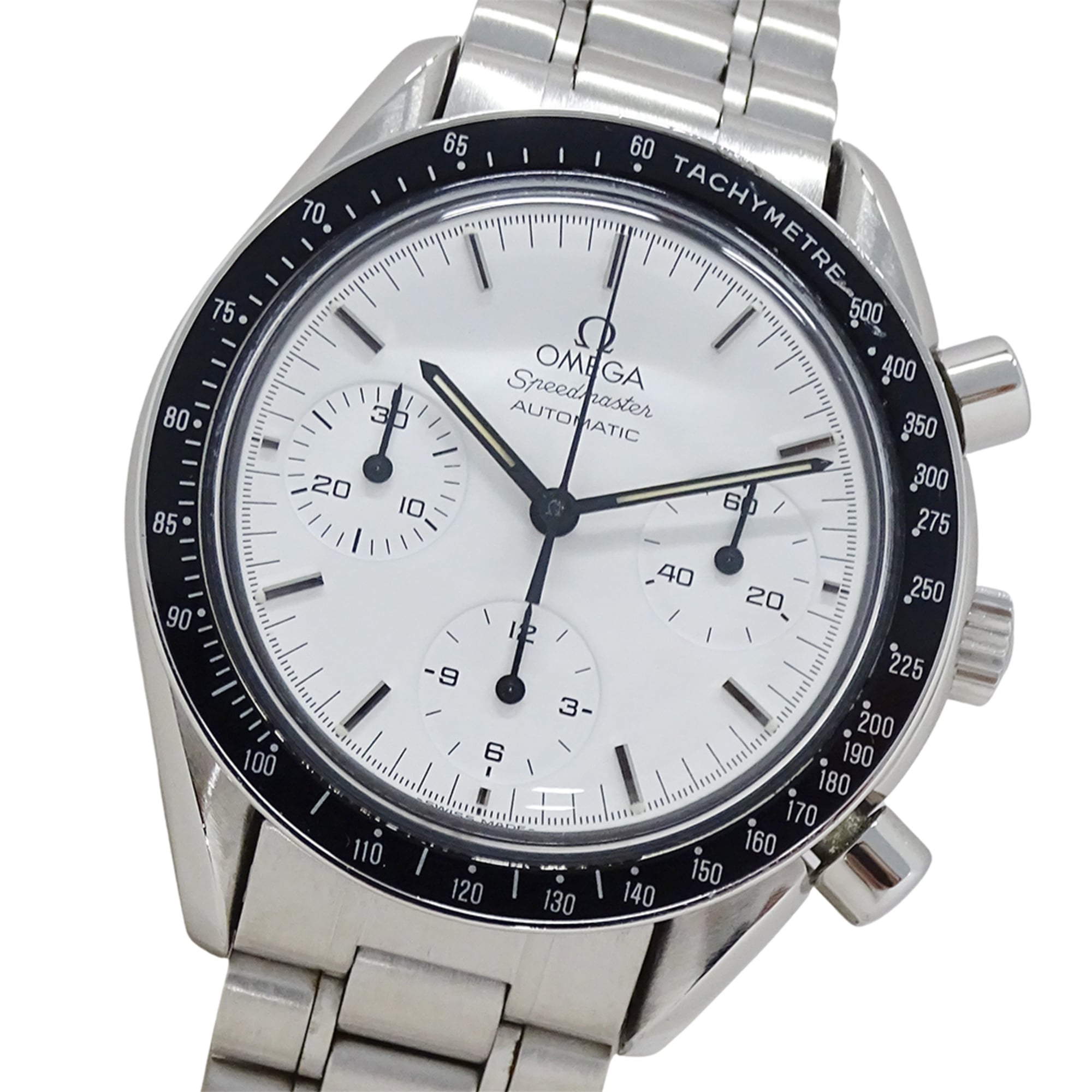 Omega Speedmaster 3510.20 Men's Watch, Brand Name, Marui Limited Edition, Chronograph, Automatic Winding, Stainless Steel (SS), Silver, White