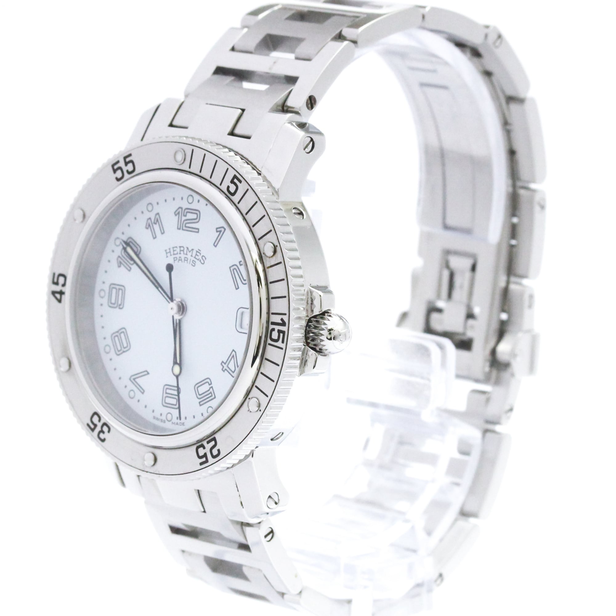 Hermes Clipper CL7.710 White Dial 37mm Watch