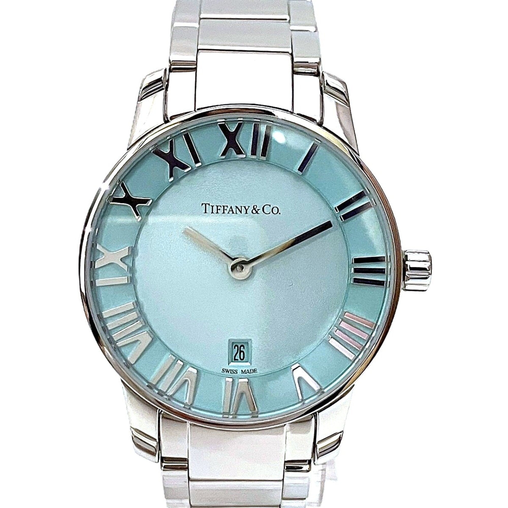 Tiffany Atlas 2-Hand Date Total Weight 58.8g 63452807 Blue Dial 29mm Watch