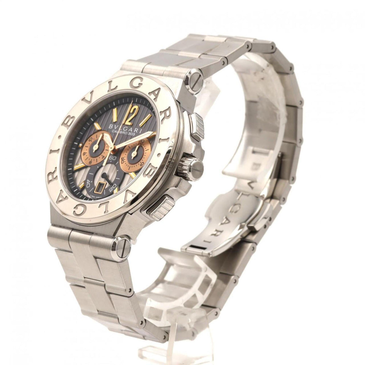 Bvlgari Bulgari Diagono Calibro 303 DG42SWGCH/DG42C14SWGSDCH Gray Dial 42mm Watch