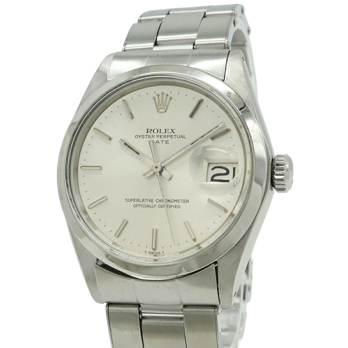 Rolex Oyster Perpetual Date 1500 Silver Dial 35mm Watch