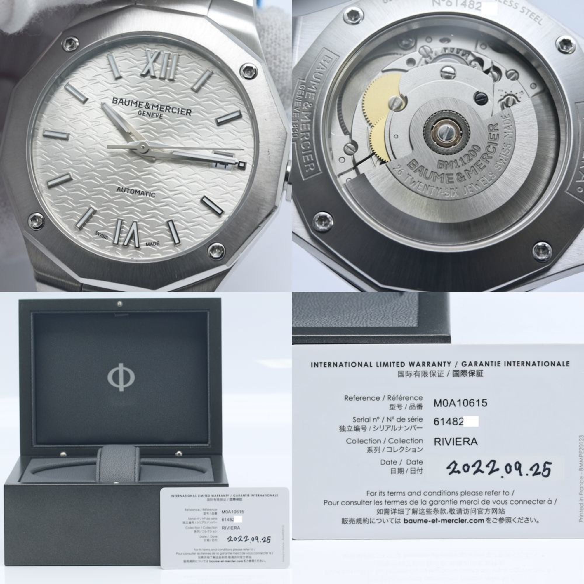 Baume & Mercier Riviera 10615 M0A10615 Damenuhr aus Edelstahl 40237