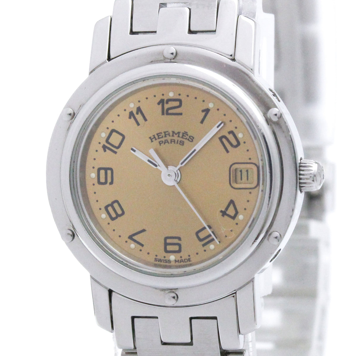 Hermes Clipper CL4.210 Orange Zifferblatt 24 mm Uhr