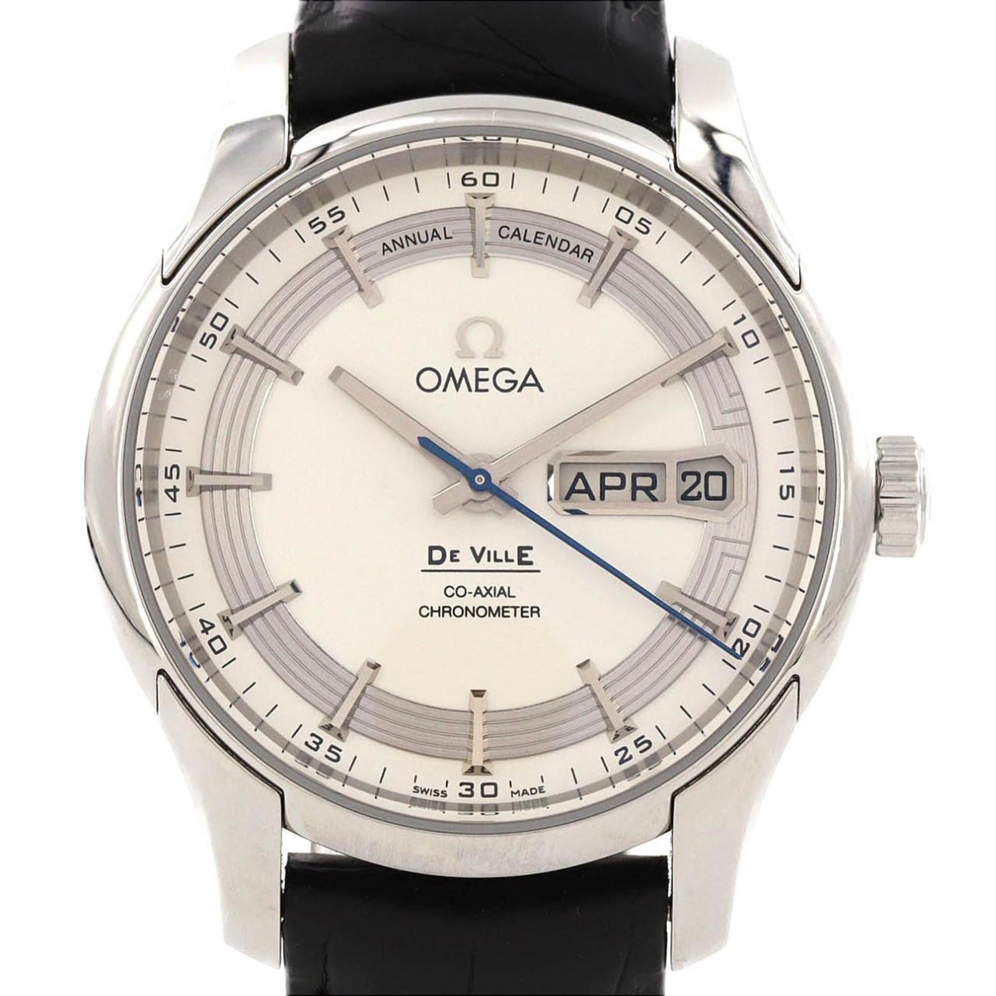 Omega De Ville Hour Vision Jahreskalender 431.33.41.22.02.001 Silber Zifferblatt 41 mm Uhr