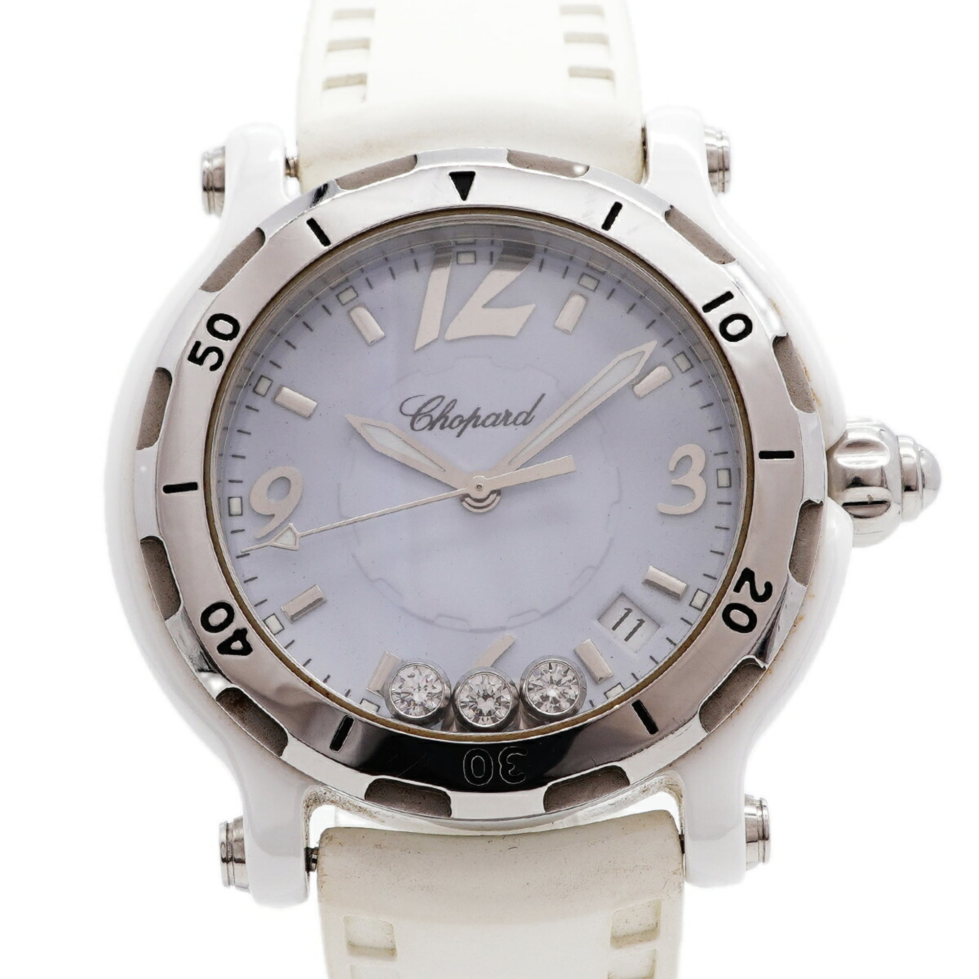 Montre Chopard Happy Sport 3P Diamond 8507, cadran bleu, 38 mm