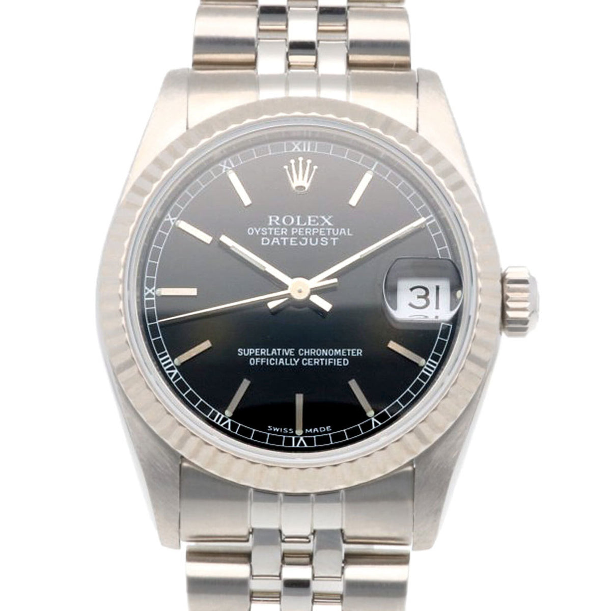 Montre Rolex Datejust Oyster Perpetual 68274 Noir cadran 31 mm