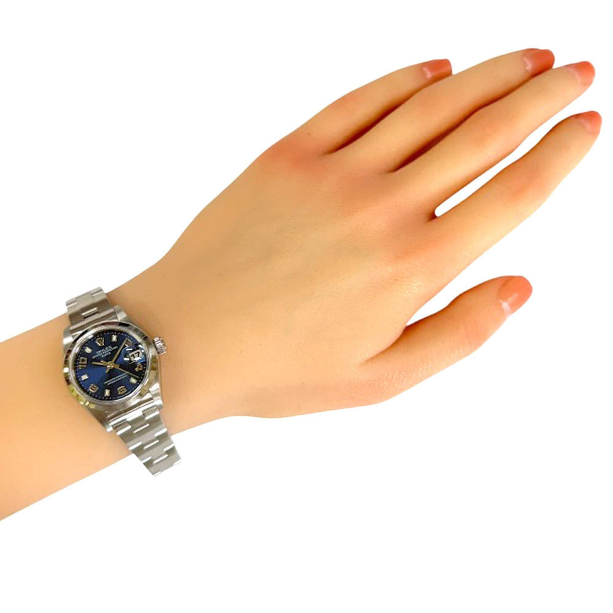 Montre Rolex Date Oyster Perpetual 69160 Bleu cadran de 26 mm