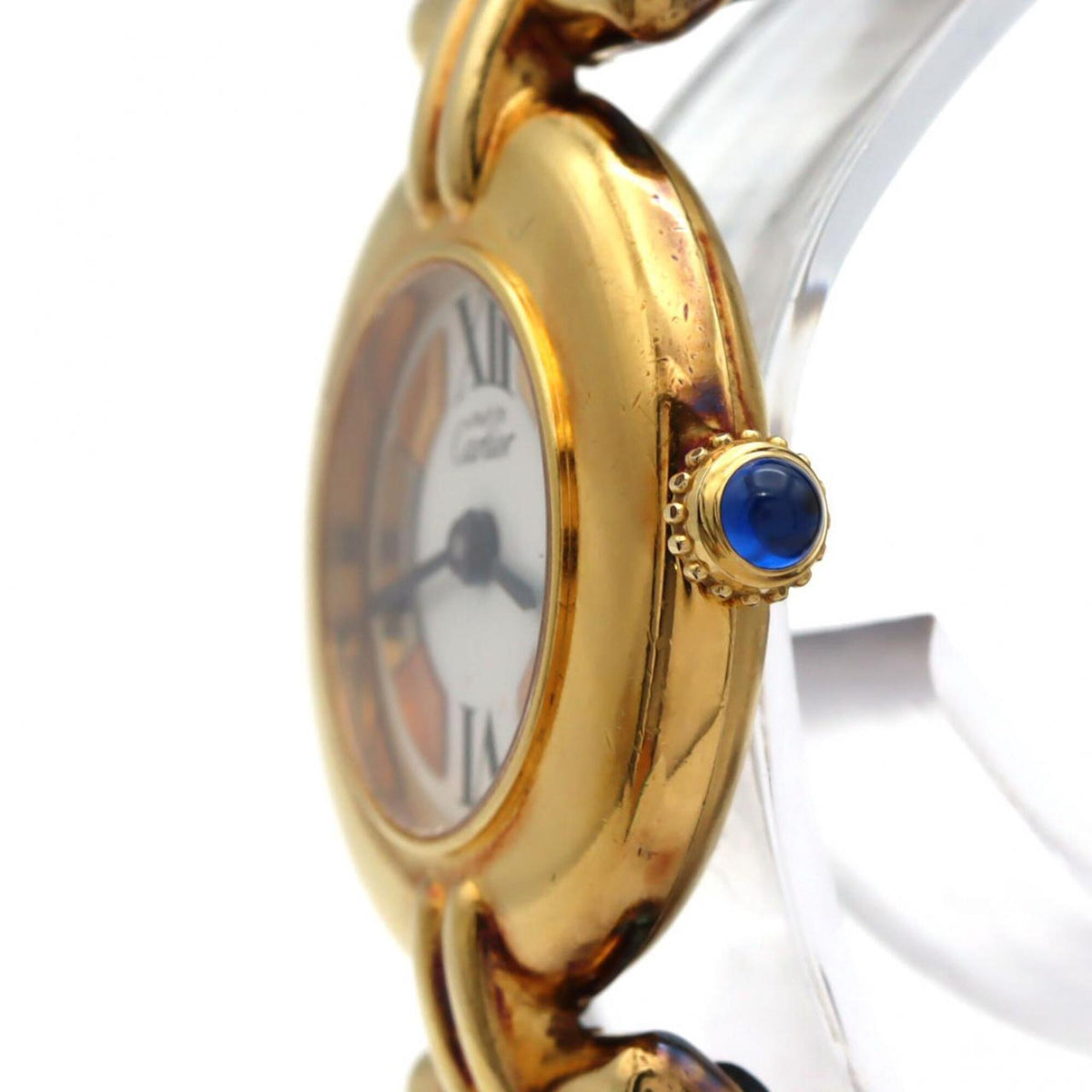 Cartier Must Colisée SM W1006654 gouden horloge met witte wijzerplaat, 24 mm