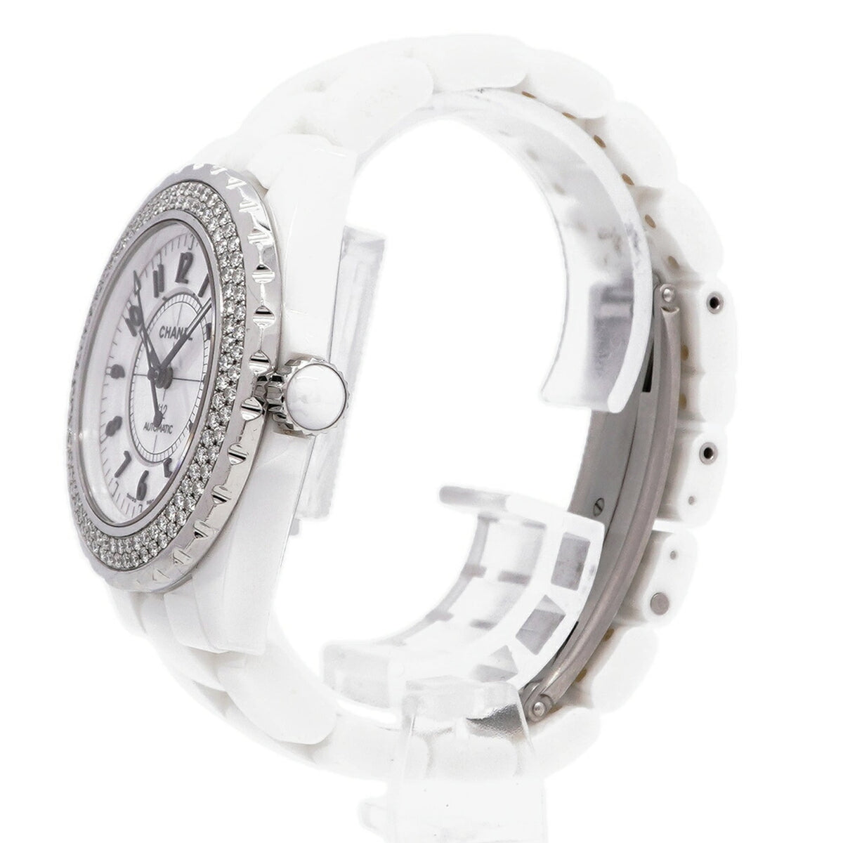 Chanel J12 mit Diamantlünette H0967 Weiß Zifferblatt 38 mm Uhr