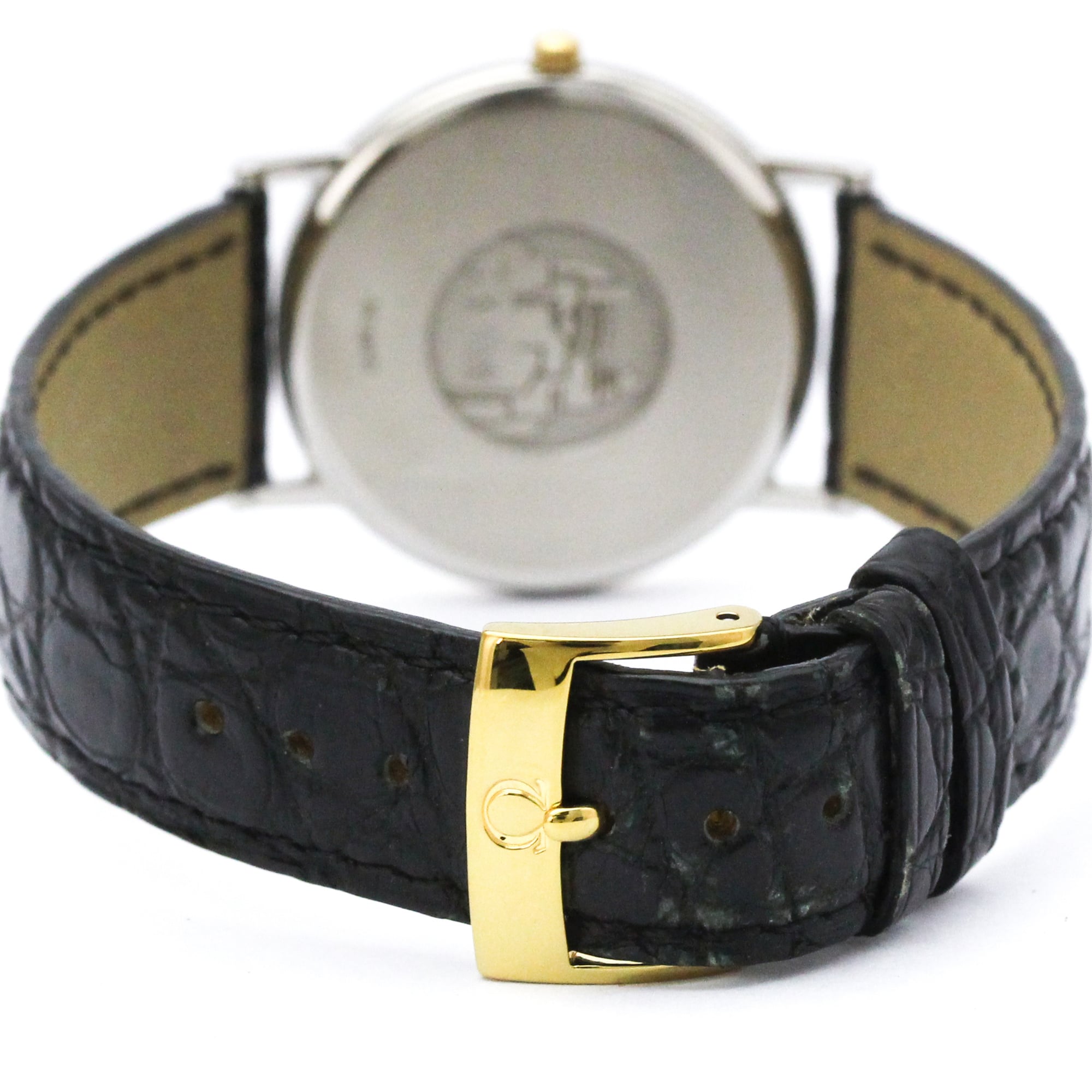 OMEGA De Ville Prestige Quarz-Herrenuhr, vergoldet, 7400.11