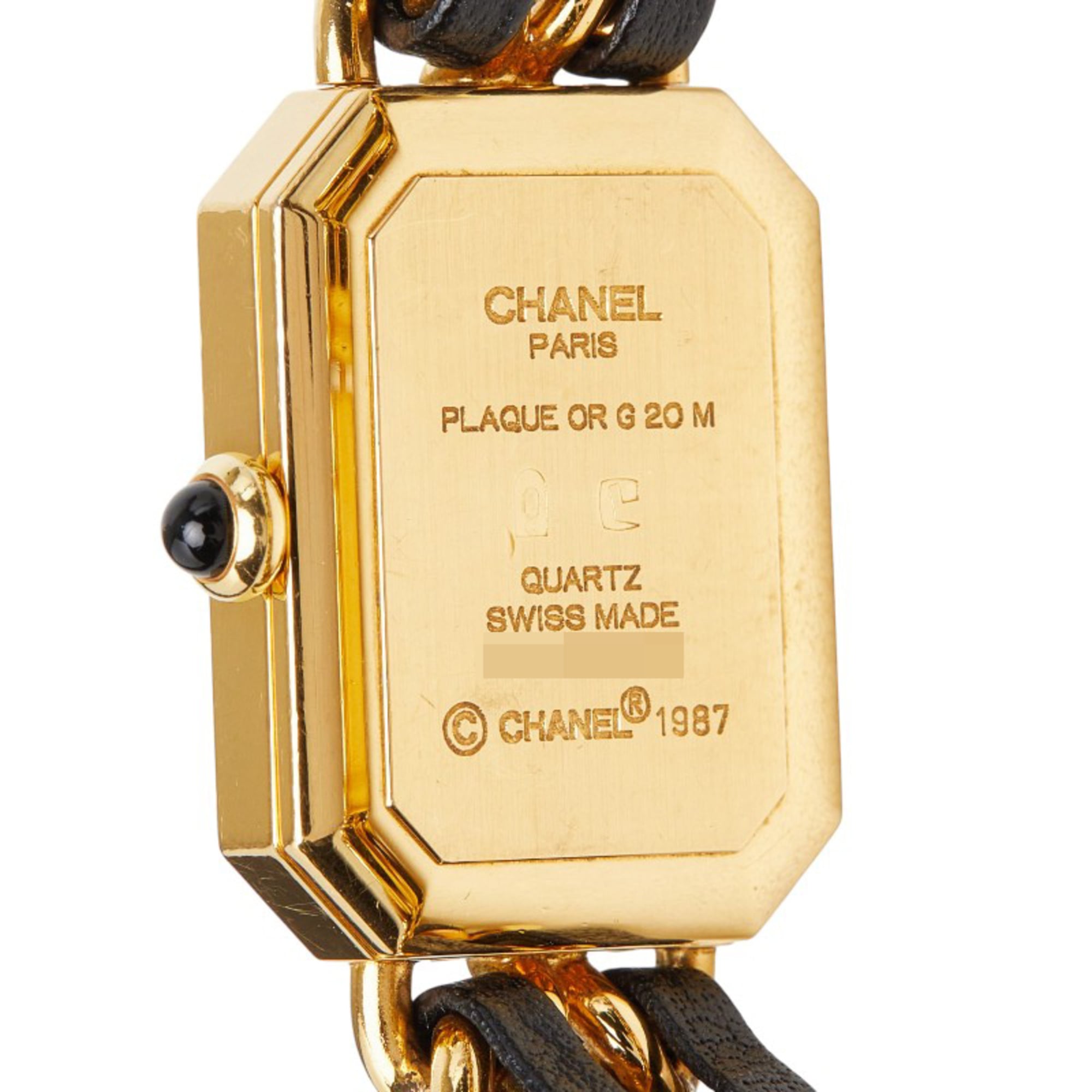 Chanel PremiÃ¨re L H0001 Quartz Black Dial Plated Leather Onyx Wo CHANEL