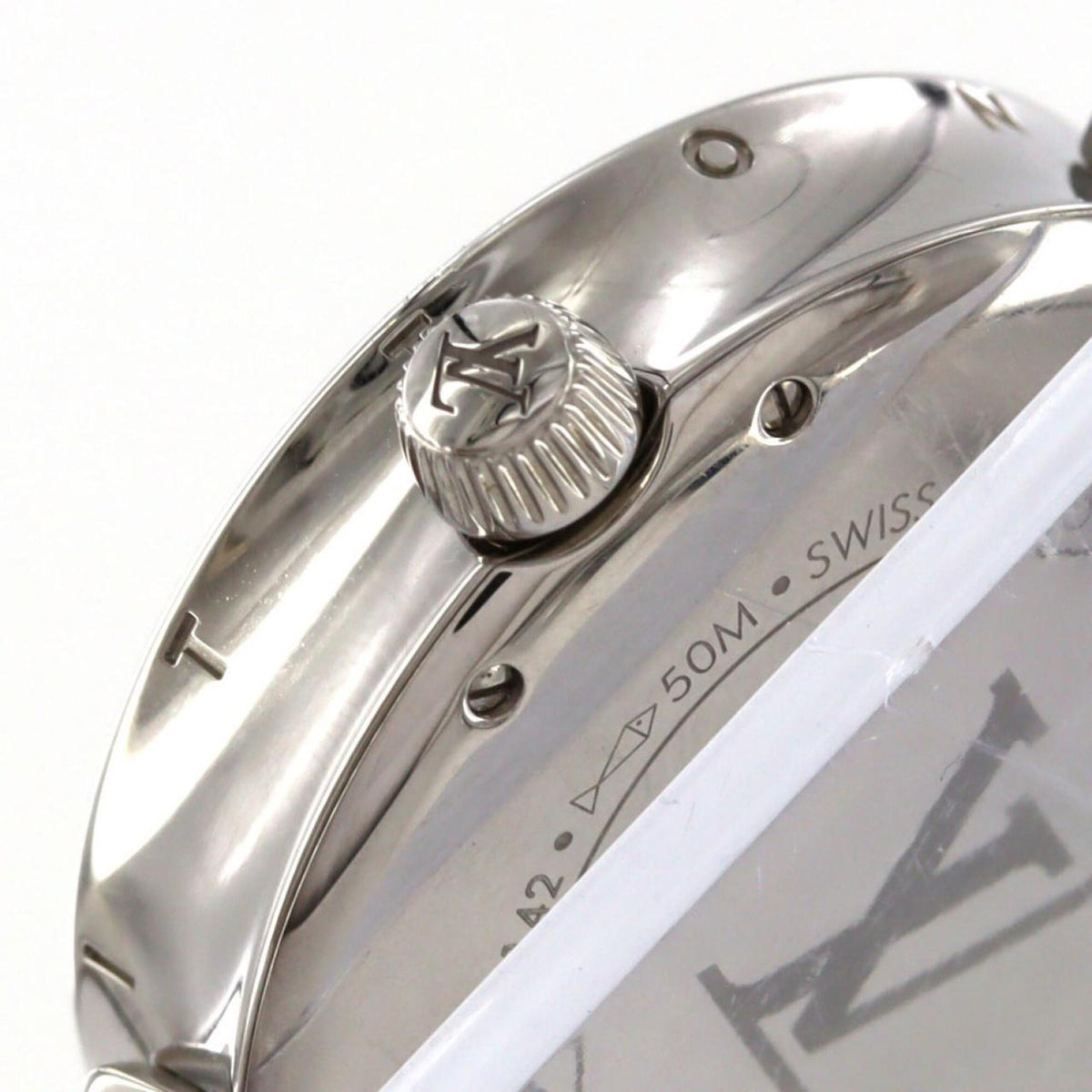 Louis Vuitton Tambour Moon Dual Time QA142, blaues Zifferblatt, 35 mm Uhr