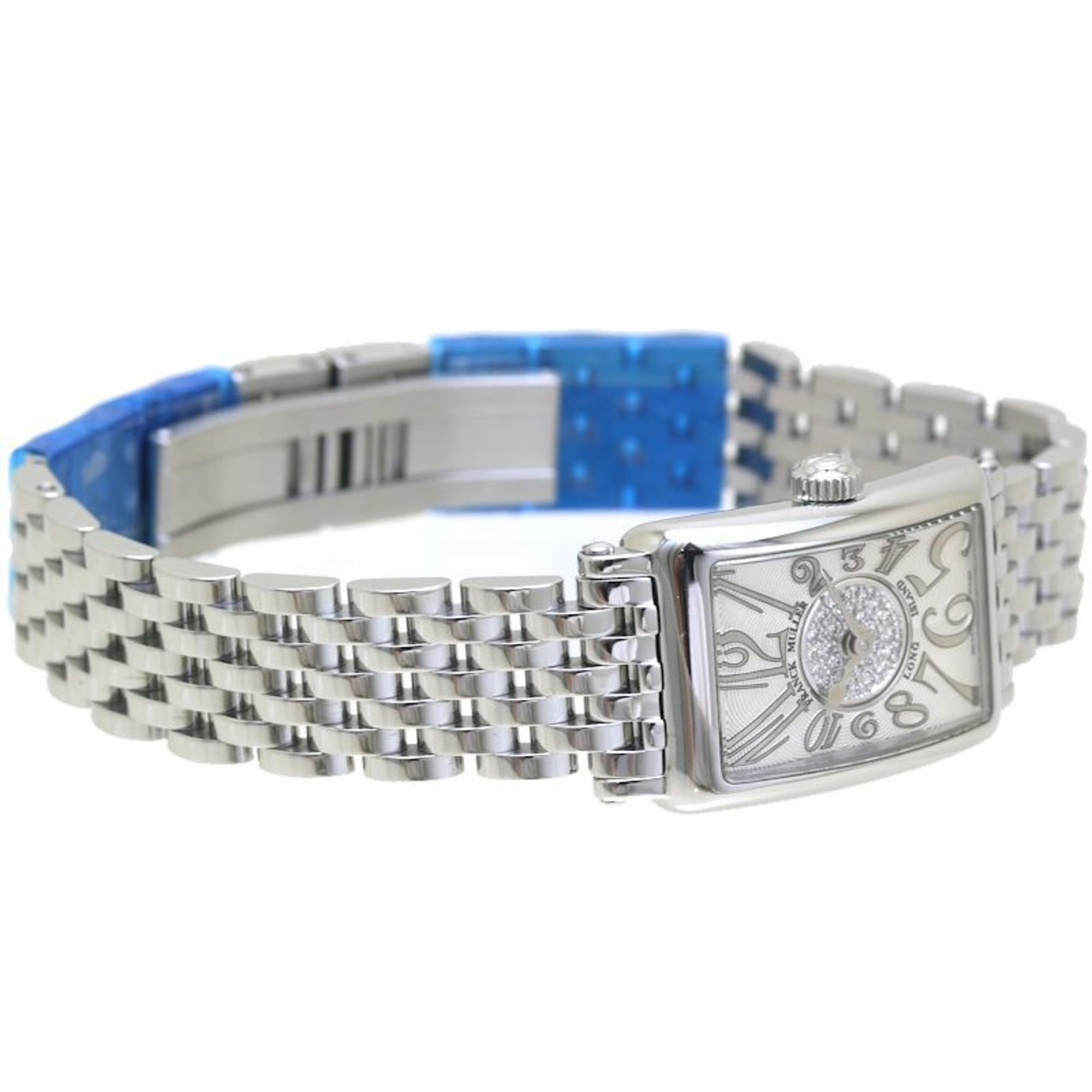 FRANCK MULLER Long Island Petite Pastille 802QZRELCD1P Dameshorloge van roestvrij staal met diamanten 39899