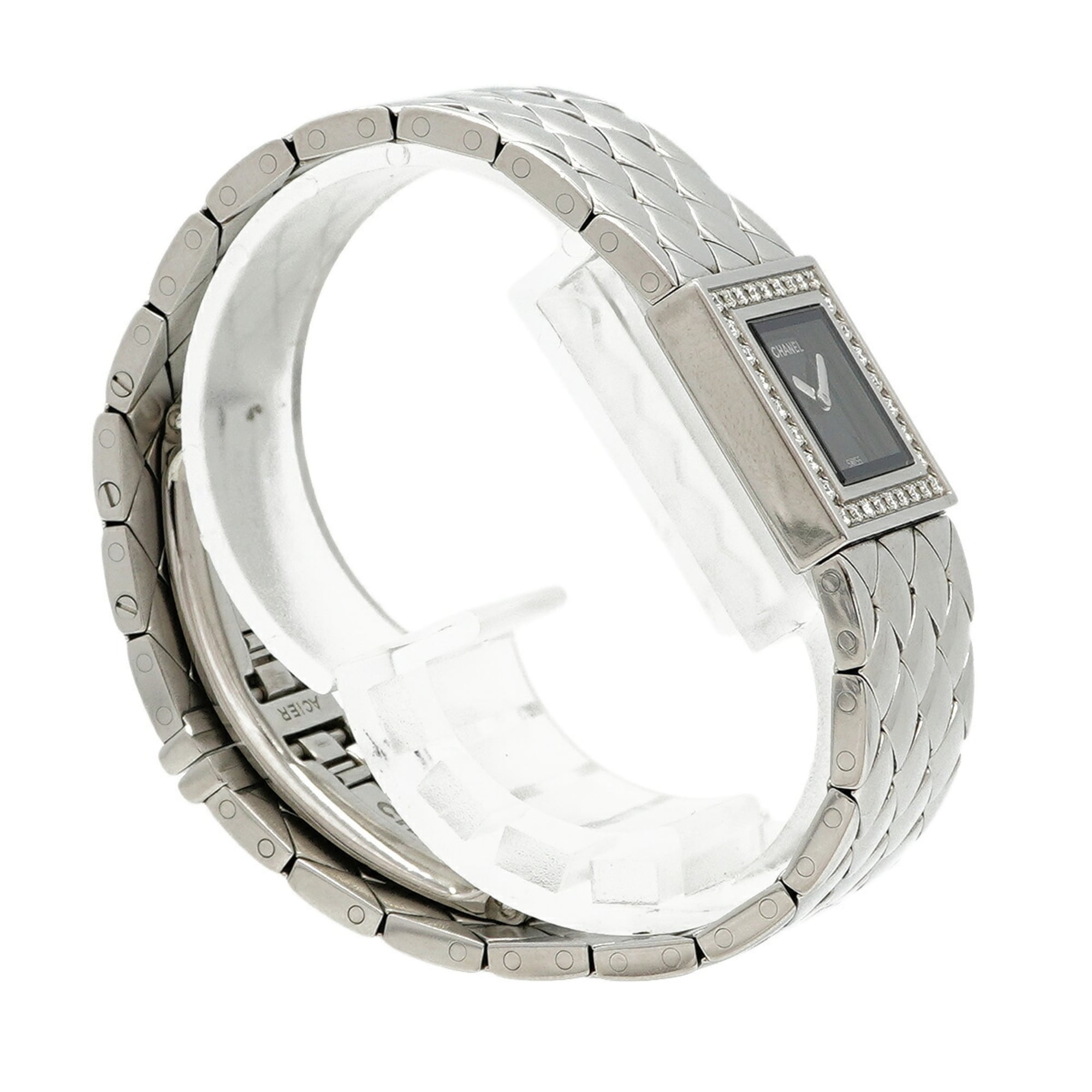 Chanel MatelassÃ© Diamond H0489 Black Dial Wo