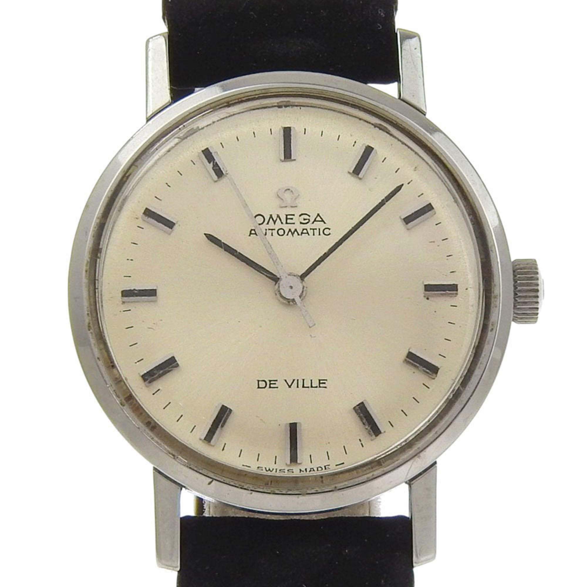 Omega De Ville 565.005 Women's Watch - Stainless Steel x Leather Strap, Silver, Automatic Movement, Analog, Silver Dial