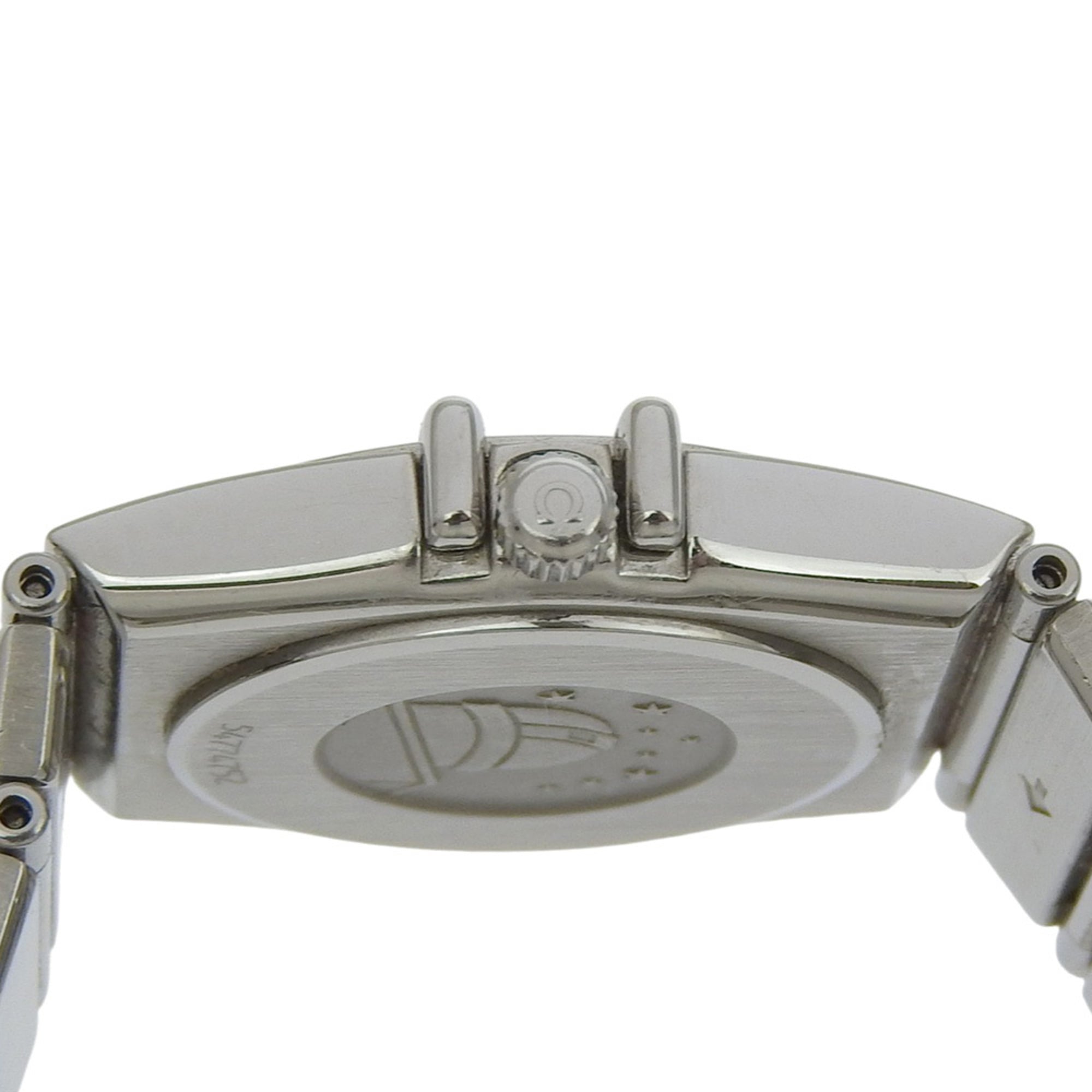 Omega Constellation Mini dameshorloge, roestvrij staal, quartz, analoog, zilveren wijzerplaat.