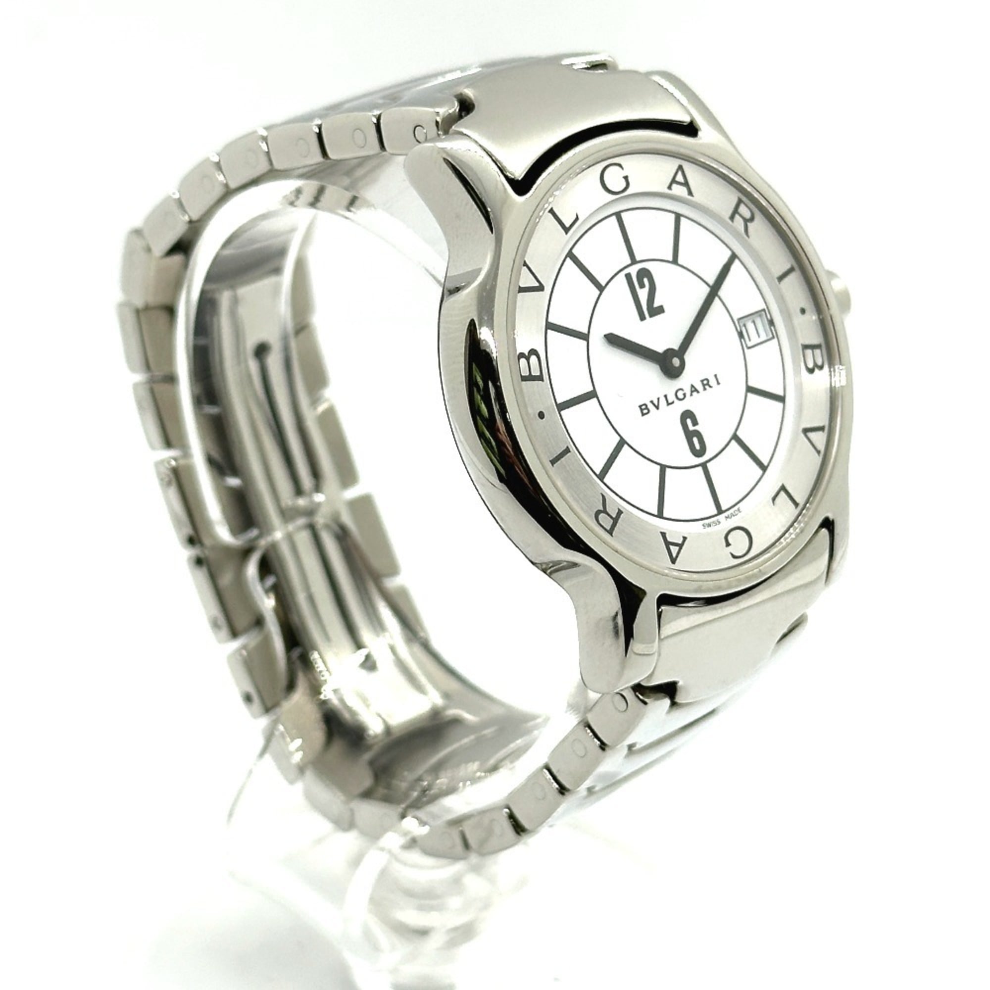 BVLGARI ST35S Solotempo Quartz Date Stainless Steel Silver