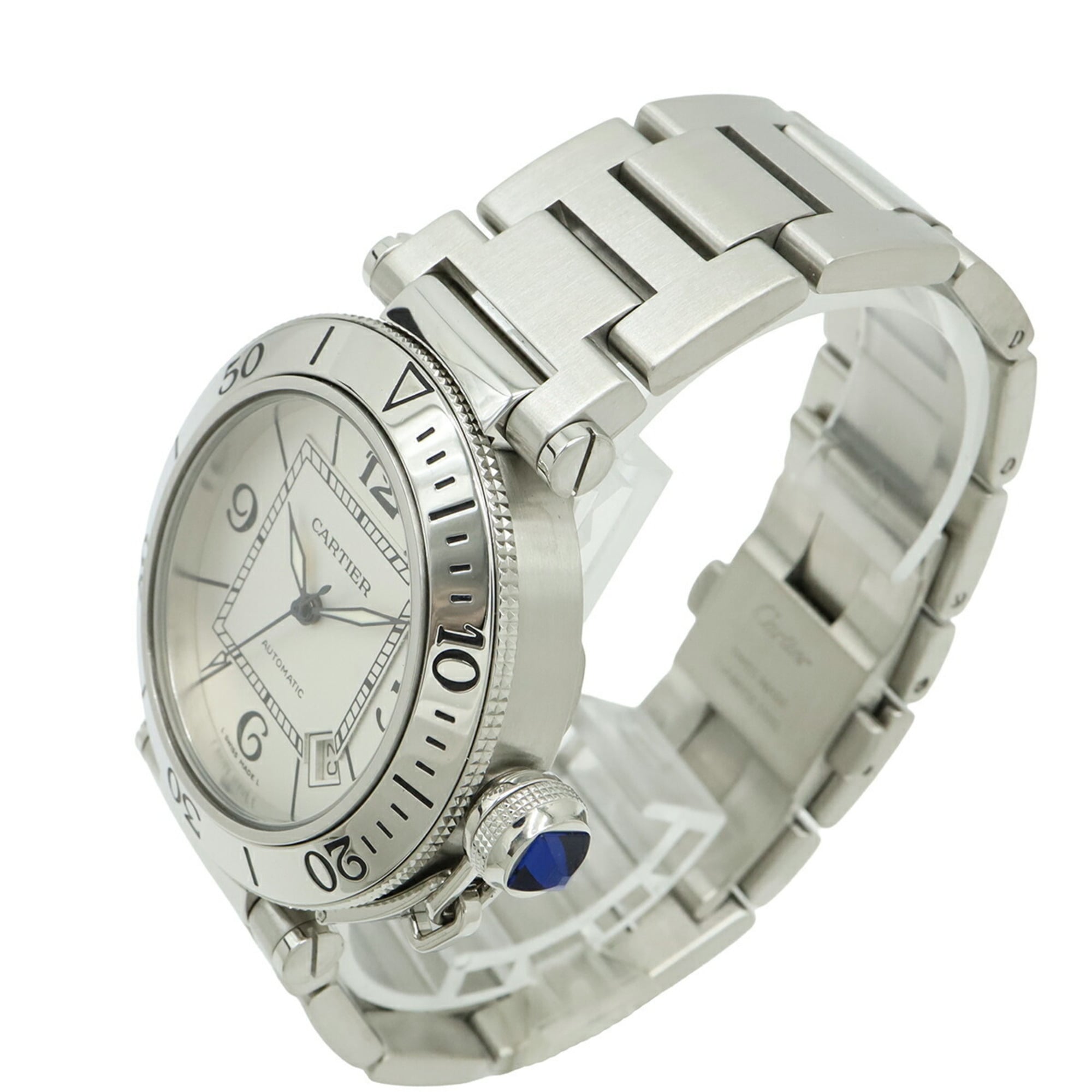 Cartier Pasha Seatimer, Silber Zifferblatt, Automatikwerk, Herrenuhr, W31080M7
