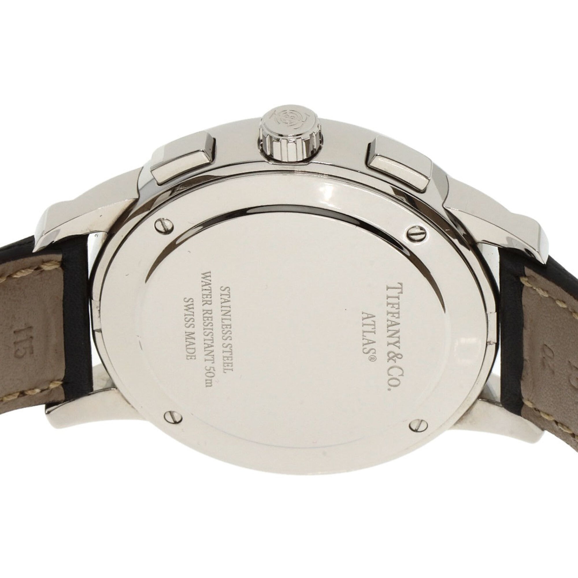 Tiffany & Co. Atlas Dome chronograafhorloge, roestvrij staal/leer, heren
