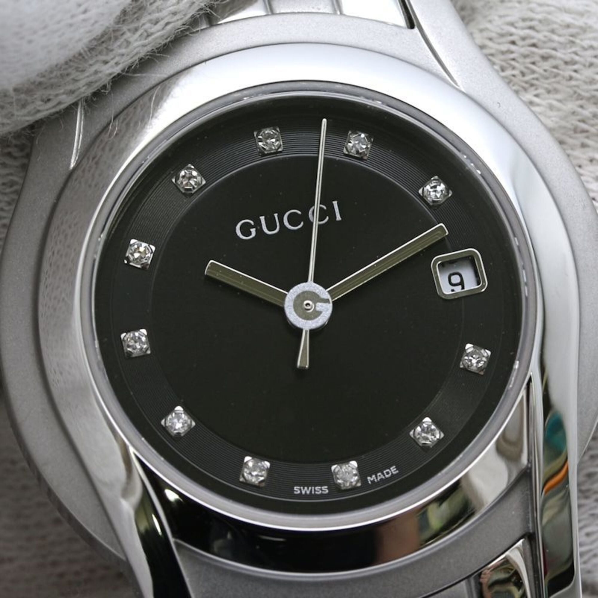 GUCCI G-Class 11-Diamond Watch YA055504 5500L Women's Stainless Steel 40444