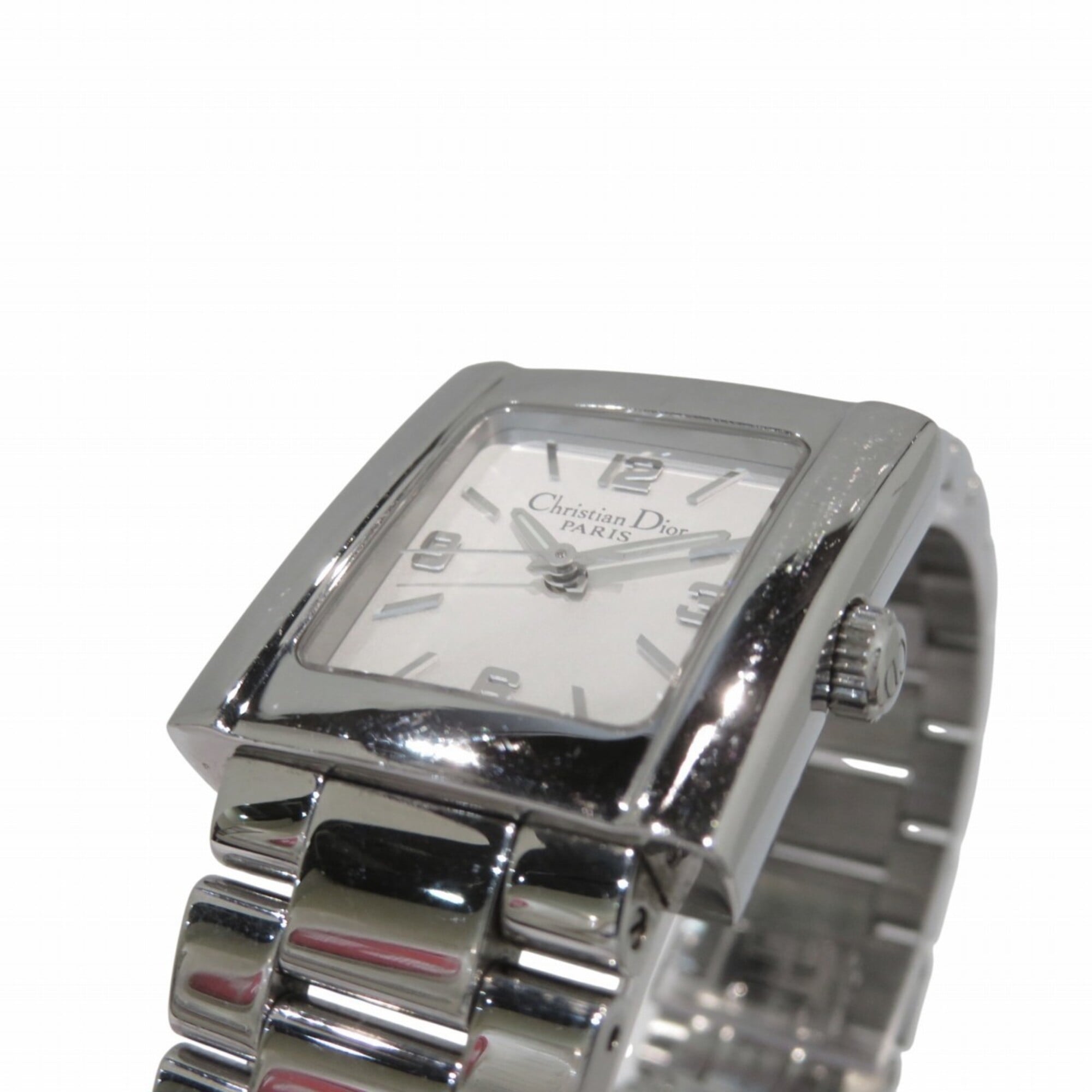 Montre Christian Dior Riva, acier inoxydable, Quartz, cadran argenté, D98-100